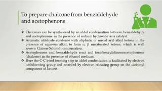 Practical 2 Synthesis of Benzalacetophenone Chalcone from Benzaldehyde and Acetophenone [upl. by Riplex]