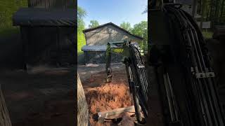 Grading dirt behind the pole barn with the John Deere 35G mini excavator [upl. by Coe]