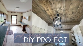 DIY Wood Plank Ceiling [upl. by Boswell705]