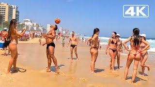 🇧🇷 4K Sunday at LEBLON BEACH  Walking Tour RIO DE JANEIRO [upl. by Kile]