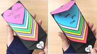 DIY  Happy Mothers Day Special Card  Rainbow Water Fall Greeting Card  Pull me  Handmade card [upl. by Aitetel]