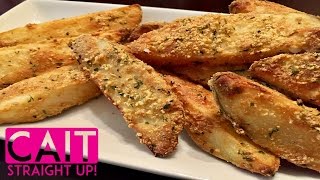 Baked Garlic Parmesan Potato Wedges Recipe  Cait Straight Up [upl. by Ailegnave777]