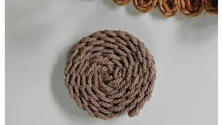 Macrame Coaster Tutorial  Macrame Round Coaster New Design [upl. by Alleacim]