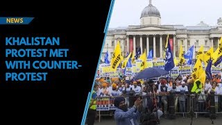 Over 3000 Khalistani protestors met with counterprotests in London [upl. by Rauch]