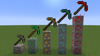 Which Pickaxe is Faster  Minecraft Comparison [upl. by Adiene]