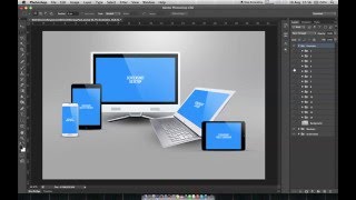 Multi Devices Responsive Website Mockup Pack Tutorial Download Smart Object Photoshop iMac Macbook [upl. by Une]