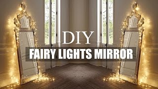 DIY ROOM DECOR  FAIRY LIGHT MIRROR [upl. by Notnilk]