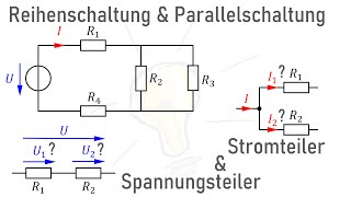 Erklärung  Reihenschaltung Parallelschaltung Spannungsteiler amp Stromteiler [upl. by Notnilk878]