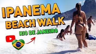 IPANEMA Sand Walk 🇧🇷 Rio de Janeiro BEACH  4K UHD [upl. by Seumas]