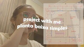 project with me 1 planta simples no autocad  julia [upl. by Johnsten]