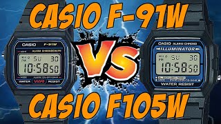 Casio F91W vs F105W Comparison  Which Is Better❓An Iconic Digital Watch amp A Challenger icon casio [upl. by Lotsirb]