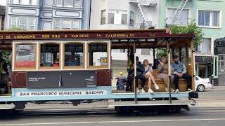 California Street Cable Car 59  California St amp Larkin St San Francisco California Slow Motion [upl. by Mistrot]