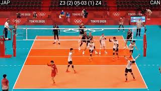 Japan vs Canada volleyball match  Nishida spike [upl. by Airot]