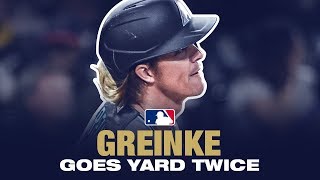 Pitchers Who Rake x 2 Greinke goes deep TWICE [upl. by Drareg]