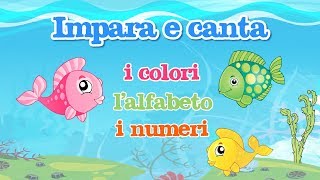 Impara con gli amici pesciolini i colori lalfabeto e i numeri  canzoni MelaEducational [upl. by Aij]