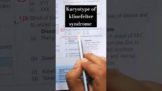 NEET 🤔🤔🤔 klinefelter syndrome karyotype youtubeshort neet biologybook [upl. by Gitel]