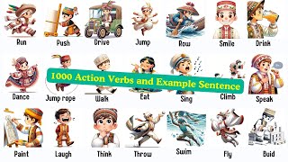 1000 Action Verbs  Common Action Verbs in English  English Vocabulary with Picture and Example 1 [upl. by Kittie]