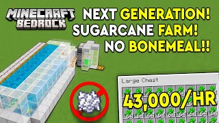 BEST Sugar Cane Farm Minecraft Bedrock Tutorial  43000HR  MCPEXboxPSSwitchPC [upl. by Eiznekcam513]