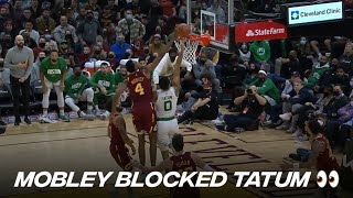 Evan Mobley Embarrased Jayson Tatum With This INSANE BLOCK [upl. by Cirri]