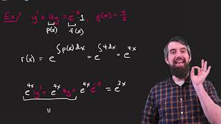 The Method of Integrating Factors for Linear 1st Order ODEs full example [upl. by Yetnruoc]