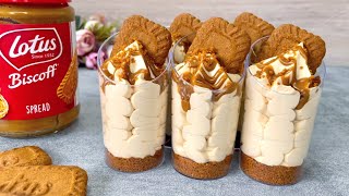 Lotus Biscoff dessert shots  Easy and yummy NO BAKE mini dessert cups [upl. by Durer]