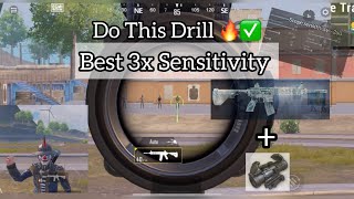 Best 3x Sensitivity Settings For Gyroscope 2024  BGMI Best Zero 3x And M4 Spray [upl. by Vita]