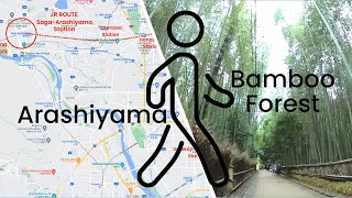 Walking Path l How to reach Arashiyama Bamboo Forest [upl. by Imeon]