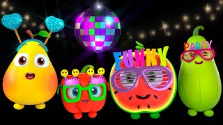 Funky Fruits Disco Dance Party Compilation  Baby Sensory Video and Fun Animation [upl. by Crean773]