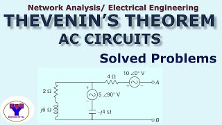 Thevenins theorem for AC circuit  Solved problems [upl. by Nodearb]