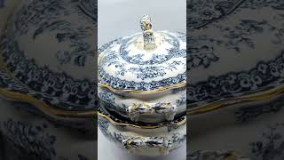 Antique K amp Co Late Mayer WATFORD English Blue Transferware Tureens [upl. by Shanks]