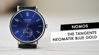 REVIEW The New Nomos Tangente Neomatik Blue Gold And The History of the Tangente Watch [upl. by Alaik]