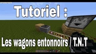 Minecraft  Comment utiliser les wagons entonoirsTNT Mini Tuto [upl. by Dressler]