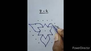 Easy rangoli for Navaratri festival 74 dotted rangoli simple rangoli74 ಚುಕ್ಕಿ ರಂಗೋಲಿ [upl. by Einahc507]