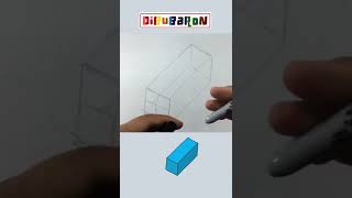 Dibujando un rectangulo en 3d  Dibujos faciles [upl. by Enilec]