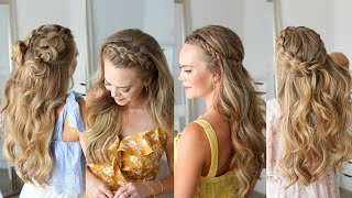 5 Half Up Dutch Braid Hairstyles  Missy Sue [upl. by Almire]