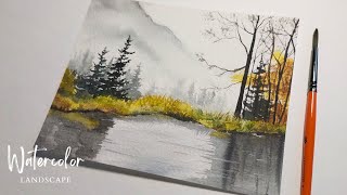 Watercolor landscape tutorial for beginners [upl. by Husein]