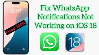 Fix WhatsApp Notifications Not working on iPhone in iOS 18 [upl. by Nohsyar]