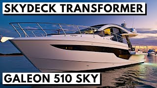 GALEON 510 SKY MOTOR YACHT TOUR  Skydeck Coastal Cruiser Liveaboard Luxury Power Yacht [upl. by Dloreh]