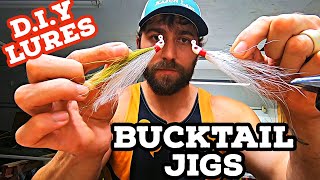 Make your OWN LURES EASY how to tie a BUCKTAIL JIG [upl. by Theobald417]