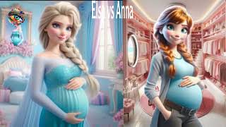 princesse Elsa vs princesse Anna pregnant and giving moms pregnant pregnancy disneyprincesbrith [upl. by Iny]