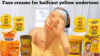 6 FACE CREAMS FOR HALFCAST YELLOW UNDER TONE SKIN YELLOW UNDERTONE FACE CREAMS FOR FLAWLESS FACE [upl. by Yahsal]