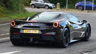 Supercars in Alderley edge Ferrari 488 Mclaren artura Mclaren gt Lamborghini huracan tecnica [upl. by Mathilde]