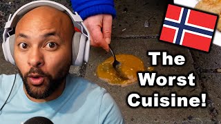 NORWAY HAS THE WORST CUISINE IN THE WORLD  American Reacts [upl. by Nniuqal]