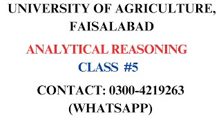 UAF MPhil amp PhD Test Preparation Class 5  UAF MPhil and PhD Admissions  Analytical reasoning [upl. by Clawson]