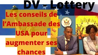 Loterie Visa  DV Lottery Les conseils de l’Ambassade des USA pour augmenter ses chances [upl. by Bree]