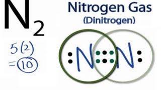 How to Draw the Lewis Dot Structure for N2 Nitrogen Gas Diatomic Nitrogen [upl. by Arammat]