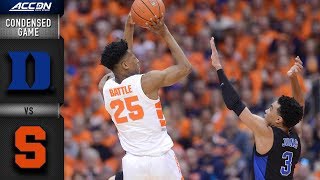 Duke vs Syracuse Condensed Game  201819 ACC Basketball [upl. by Ahsinnek]