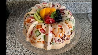 Gelatina de mosaico tres leches sabor durazno [upl. by Ahsiret]