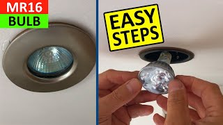 How to replace MR16 Halogen Bulb with a MR16 LED Bulb  12V MR16 Bulb Replacement with Bathroom LED [upl. by Ttimme]