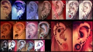 34 EAR PIERCINGS TIMELINE VIDEO [upl. by Houston]